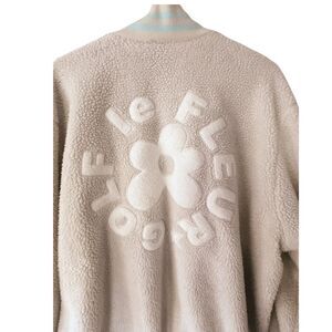 GOLF le FLEUR x Converse Sherpa Varsity Jacket Tyler Creator Cream Blue XXL